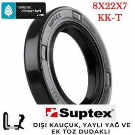 8x22x7 mm SUPTEX KK-T NBR DÖNER MİL YAĞ KEÇESİ 8615 8*22*7 mm